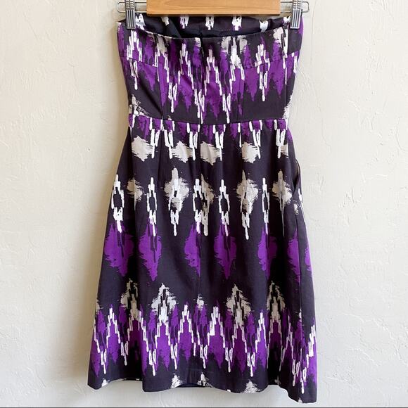 NWT Banana Republic Purple Boho Strapless Dress - Picture 2 of 6